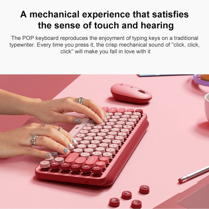 Logitech POP KEYS Mechanical Keyboard - Round Button Bluetooth Design