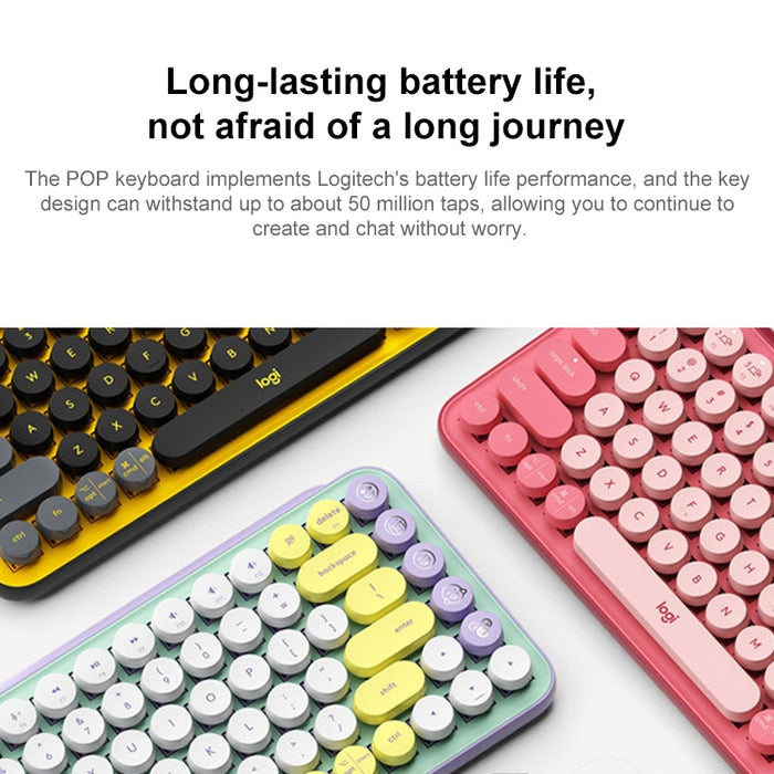 Logitech POP KEYS Mechanical Keyboard - Round Button Bluetooth Design