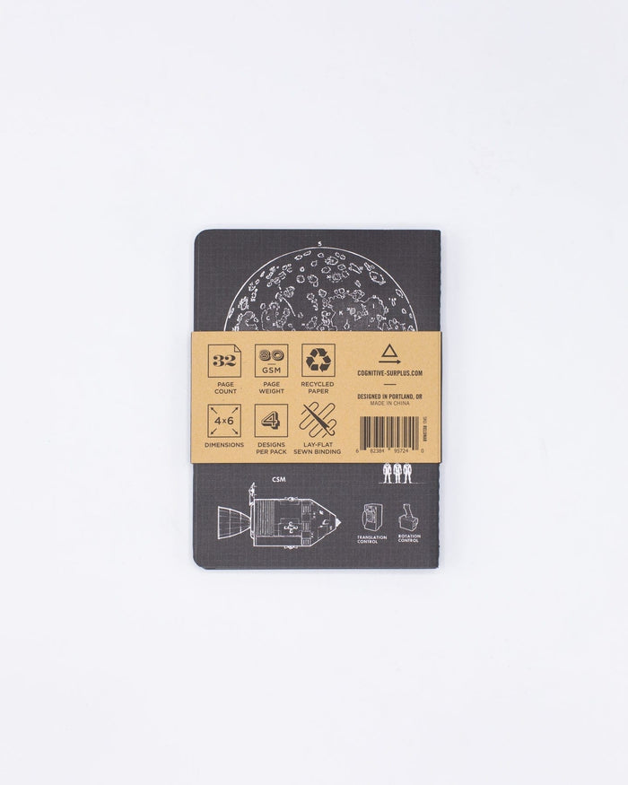 Lunar Landing: Space Exploration Pocket Notebook 4-pack Cognitive Surplus