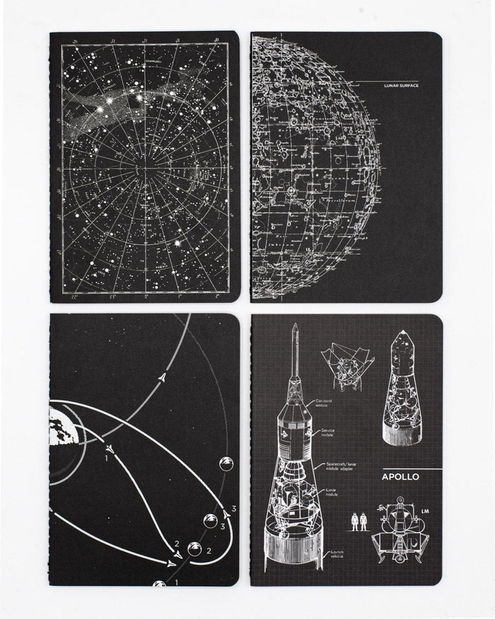 Lunar Landing: Space Exploration Pocket Notebook 4-pack Cognitive Surplus