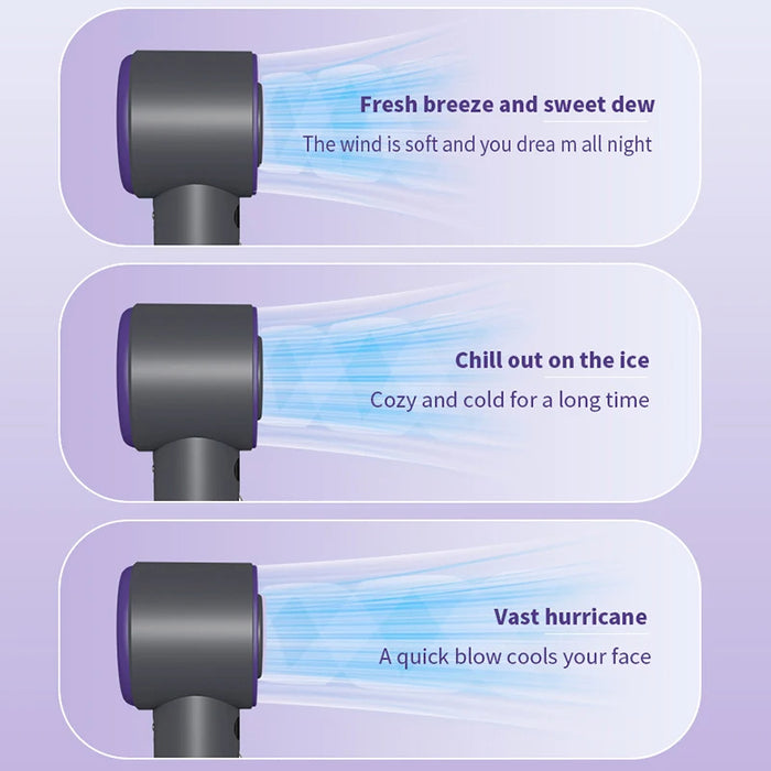 LYDARZ Refrigeration Handheld Fan – Portable Turbo Fan with 3000mAh Battery & Adjustable Wind Speeds - LYDARZ
