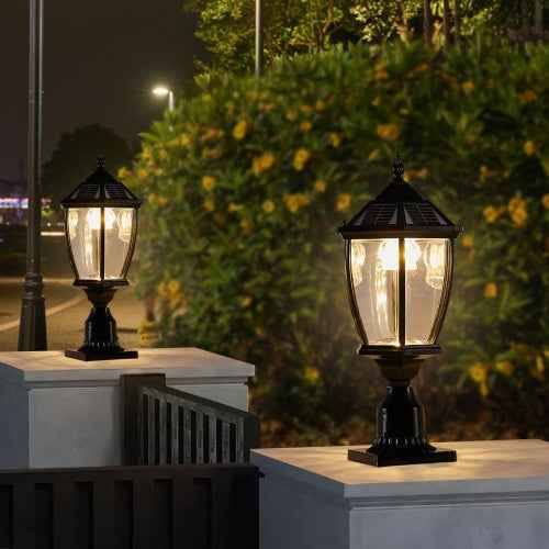 LYDARZ Solar Pillar Headlights With Dimmable LEDs - 2 Packs