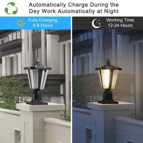 LYDARZ Solar Pillar Headlights With Dimmable LEDs 1-pack