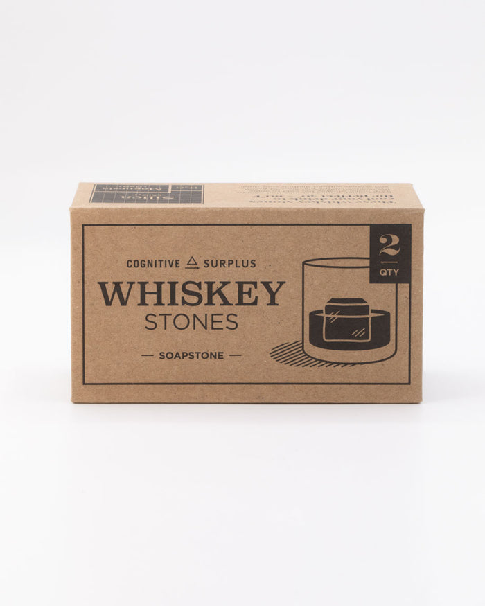 A box of Mega Rocks Soapstone Whiskey Stones by Cognitive Surplus on a white background.