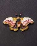 Mopane Emperor Moth Beaded Brooch Pin - Trovelore