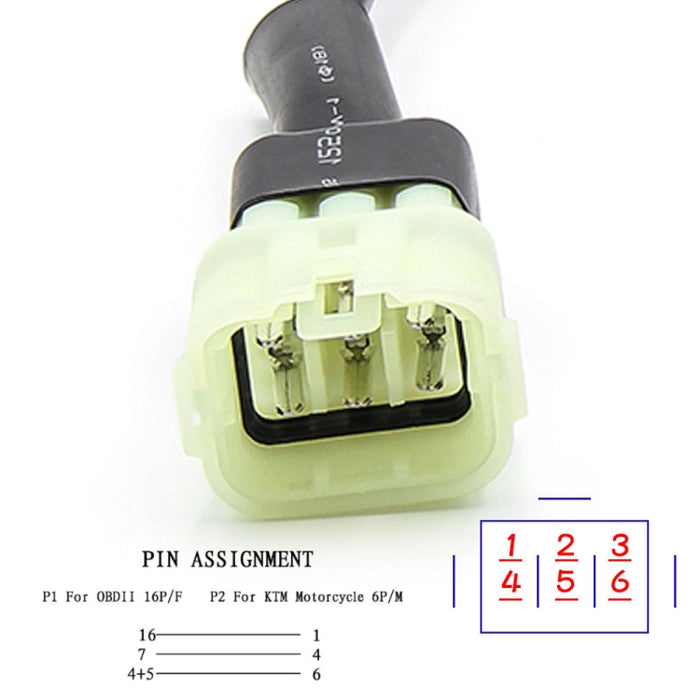 Motorcycle OBD 16PIN to 6PIN Connector Cable for KTM