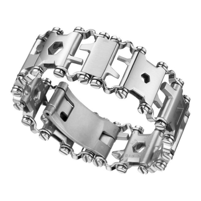 Multifunctional Stainless Steel Survival Tool Bracelet for Men