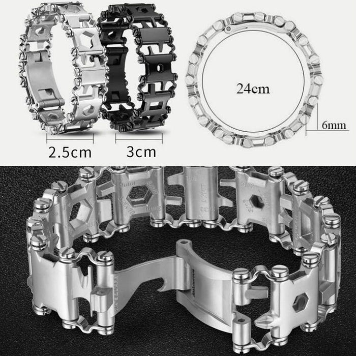 Multifunctional Stainless Steel Survival Tool Bracelet for Men