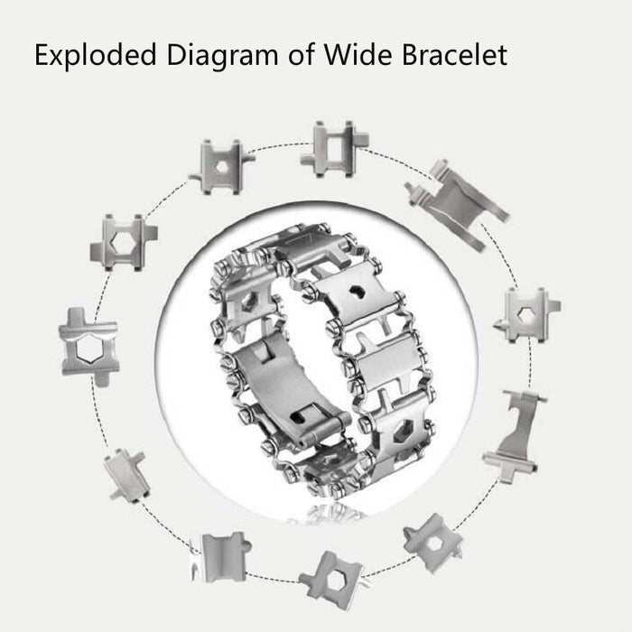 Multifunctional Stainless Steel Survival Tool Bracelet for Men