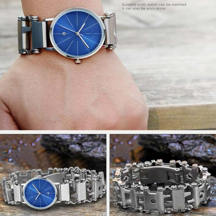 Multifunctional Stainless Steel Survival Tool Bracelet for Men