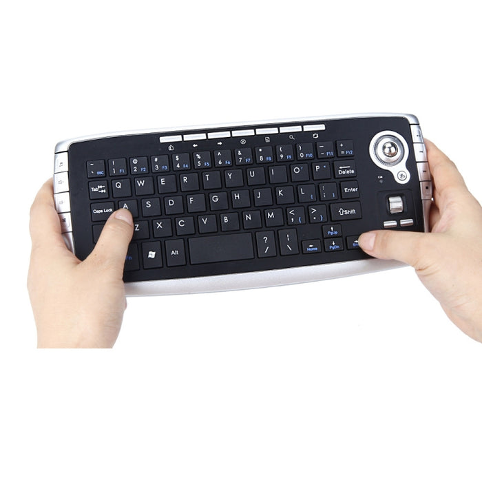 MY-10 Mini Wireless Trackball Keyboard and Mouse Set - 2.4G, 78 Keys, 1200 DPI