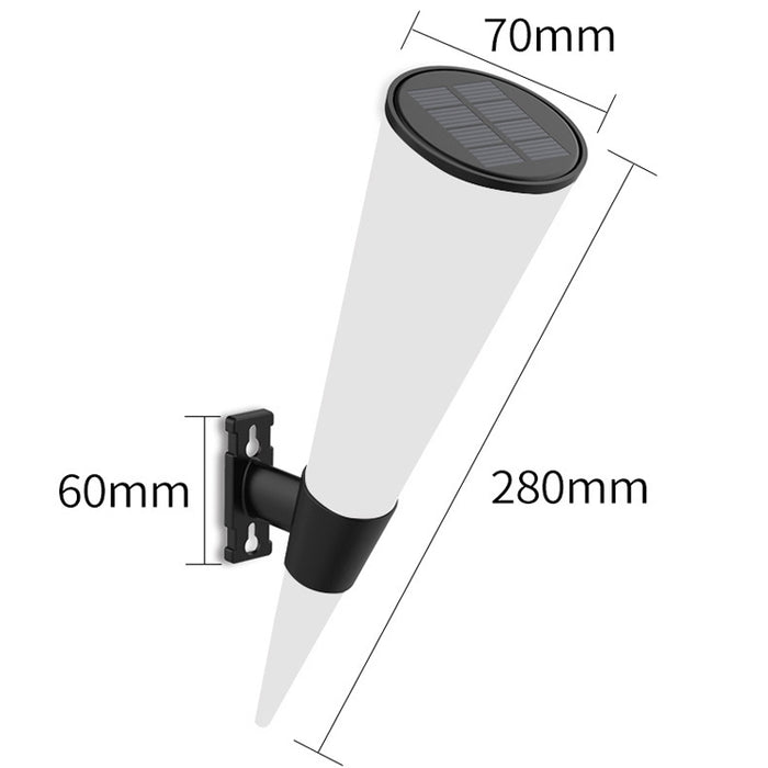 N231 Circular Cone Solar Wall Lamp for Outdoor Garden Landscape Lighting