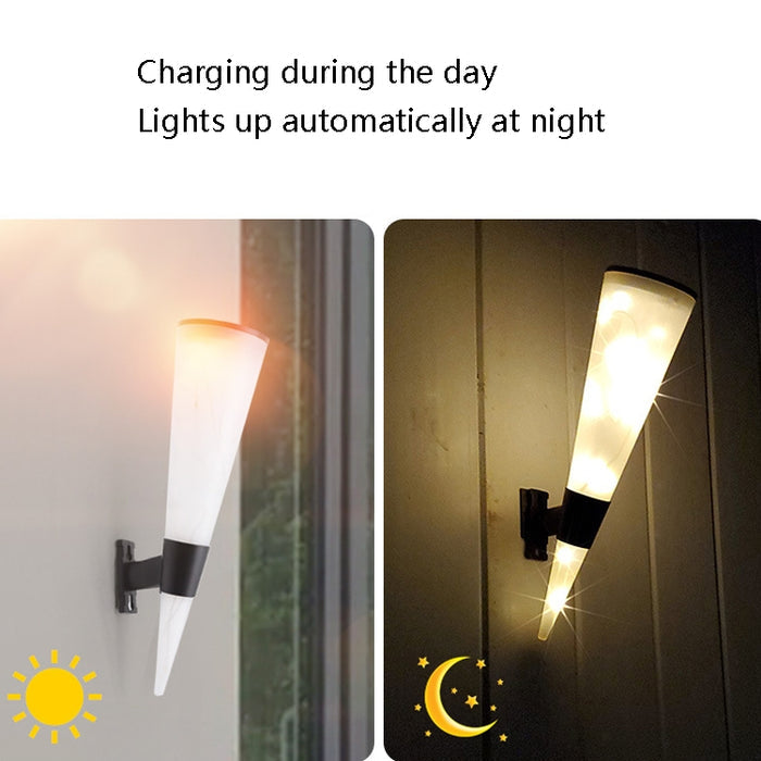 N231 Circular Cone Solar Wall Lamp for Outdoor Garden Landscape Lighting