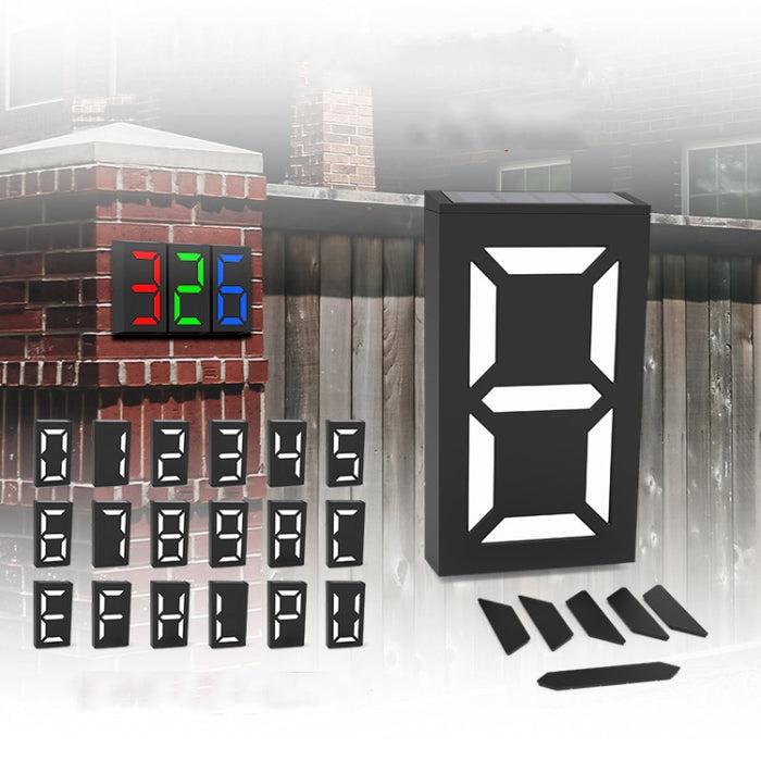 N766B Solar Number Doorplate Lamp - Outdoor Waterproof Wall Lights