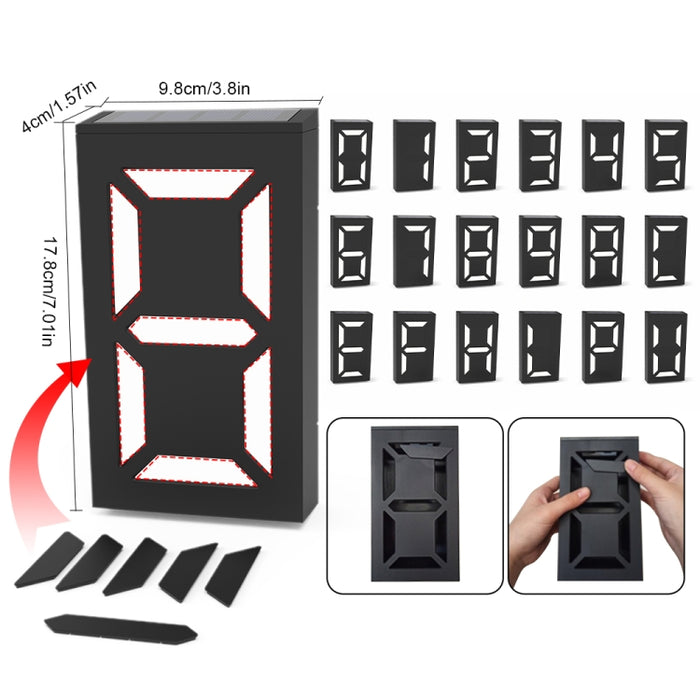 N766B Solar Number Doorplate Lamp - Outdoor Waterproof Wall Lights