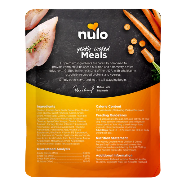 Nulo Gently-Cooked Meals Chicken & Quinoa Recipe