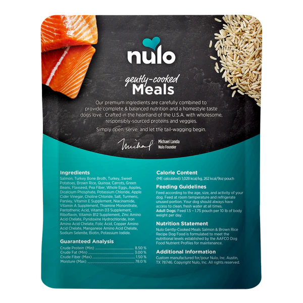 Nulo Gently-Cooked Meals Salmon & Brown Rice Recipe
