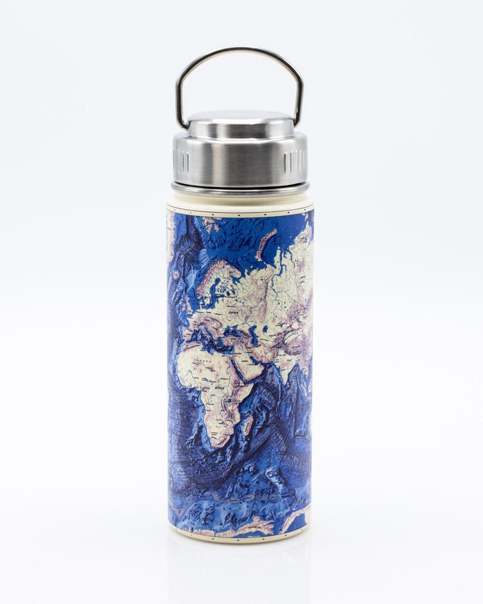 Ocean Terrain World Map 18 oz Steel Bottle Cognitive Surplus