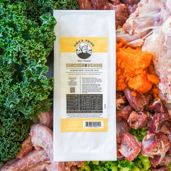 Oma's Pride Dog Raw Signature Chicken & Veggie Mix