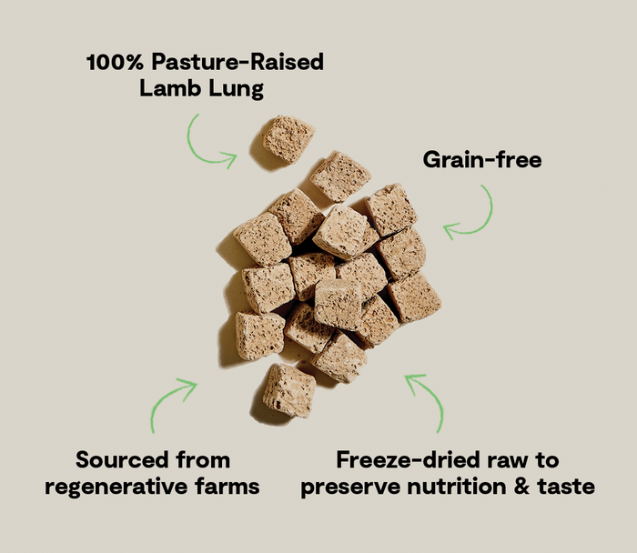 Open Farm Freeze Dried Raw Regeneratively Sourced Lamb Lung Treat for Dogs