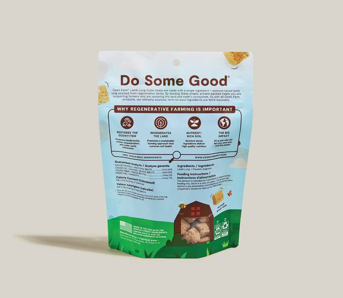 Open Farm Freeze Dried Raw Regeneratively Sourced Lamb Lung Treat for Dogs