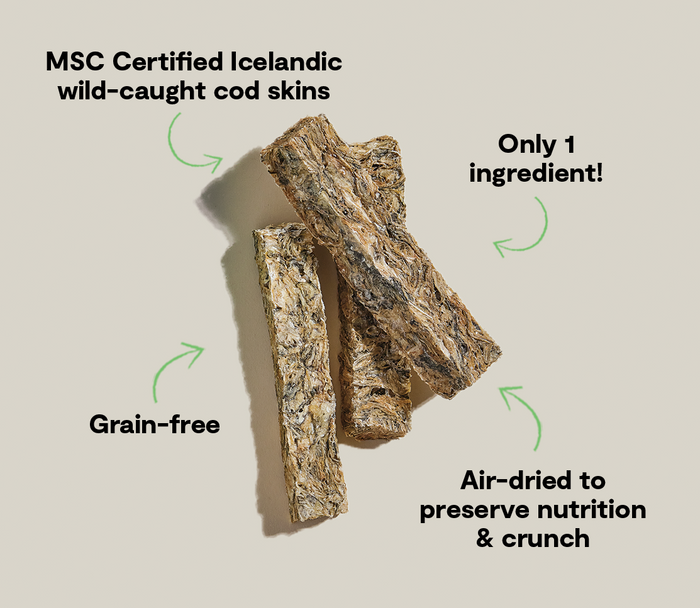 Open Farm Icelandic Air-Dried Cod Skins Dog Treat Sticks