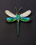 Oriental Greenwing Beaded Brooch Pin - Trovelore