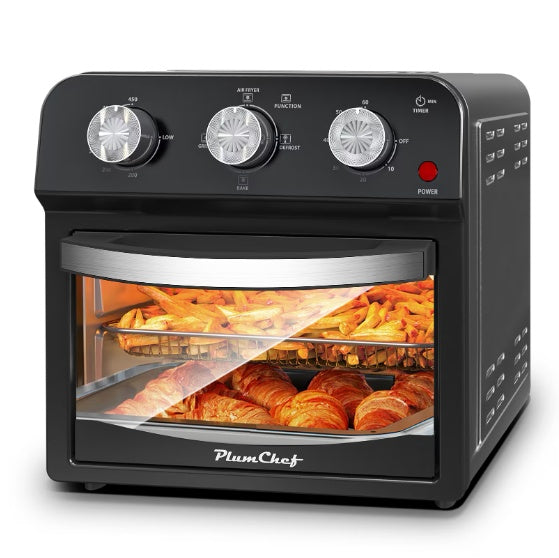 PLUM CHEF 12.5 Qt Multi-Function Air Fryer with Grill, Bake, Defrost & Dual Knob Control - LYDARZ