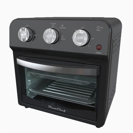 PLUM CHEF 12.5 Qt Multi-Function Air Fryer with Grill, Bake, Defrost & Dual Knob Control - LYDARZ