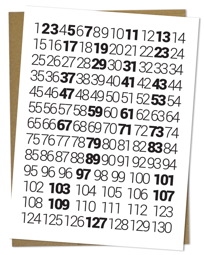 Prime Numbers Greeting Card Cognitive Surplus