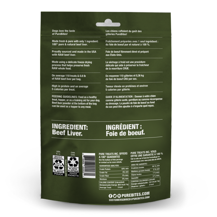 PureBites Freeze Dried Beef Liver Dog Treats