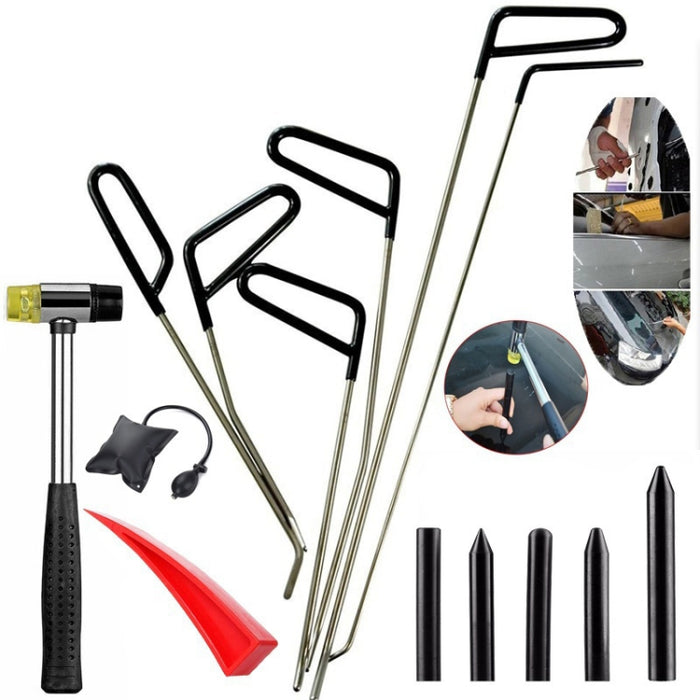 Q1 14 in 1 Car Paintless Dent Repair Kit with Hooks and Rods for Hail Removal