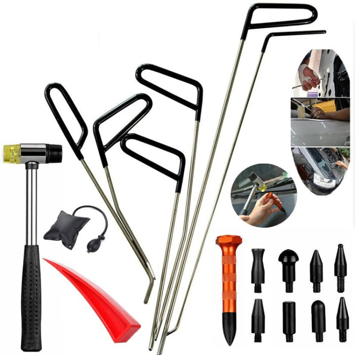 Q1 18 in 1 Car Dent Repair Kit - Paintless Hail Remover Tools with Hooks and Rods