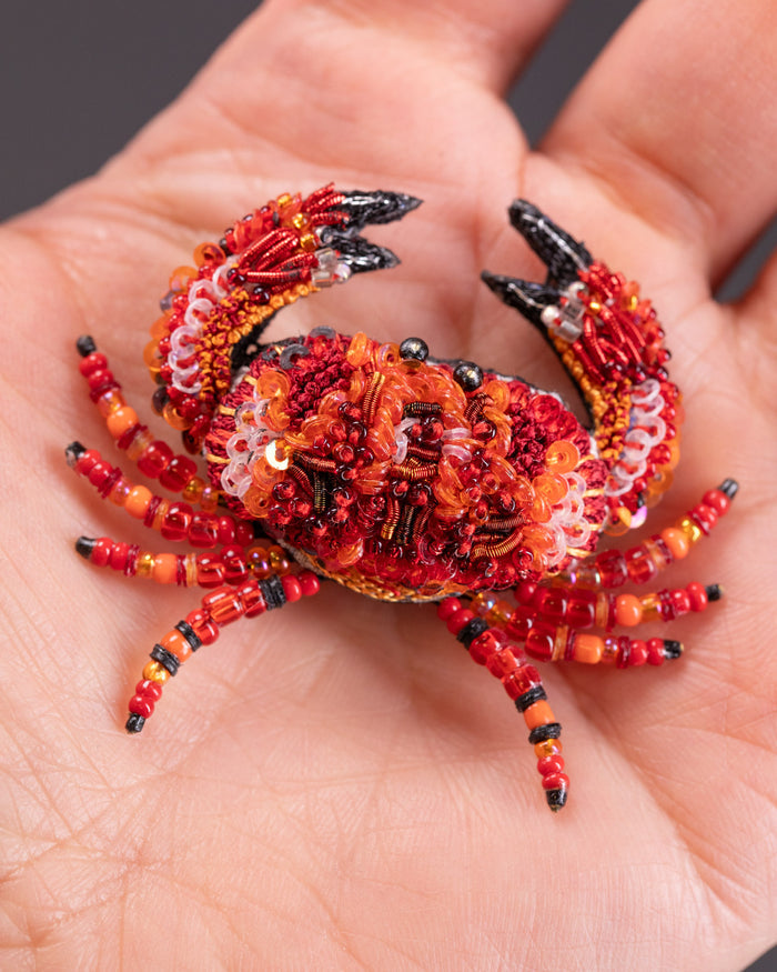 Red Rock Crab Brooch Pin - Trovelore