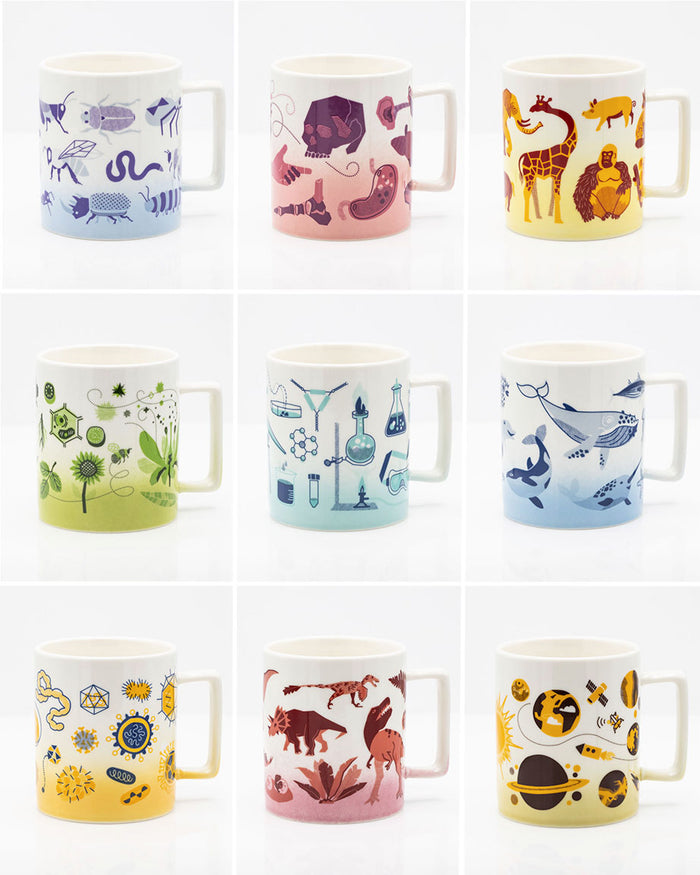 Retro Science Mug Set of 9