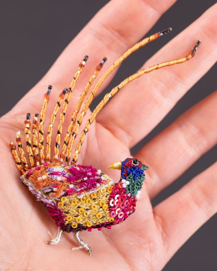 Ring Necked Pheasant Brooch Pin - Trovelore