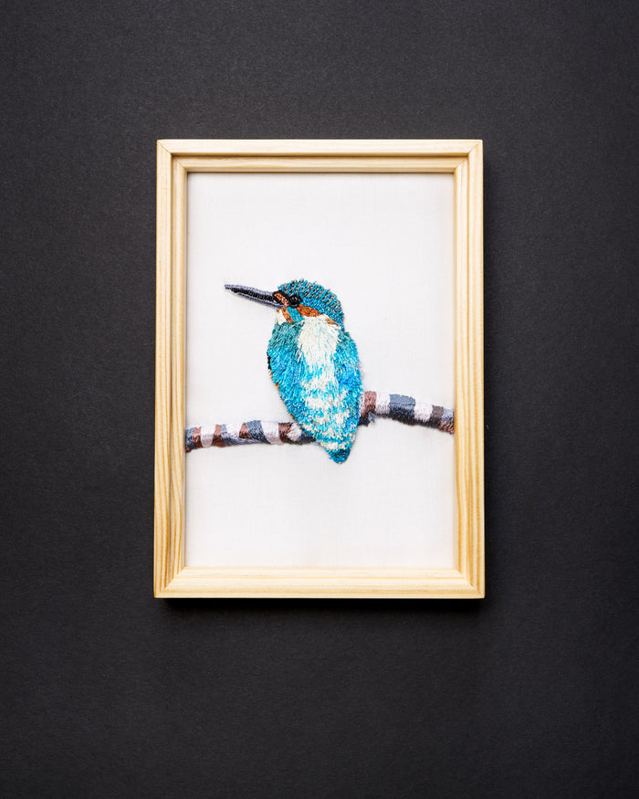 River Kingfisher Beaded Framed Art - Trovelore