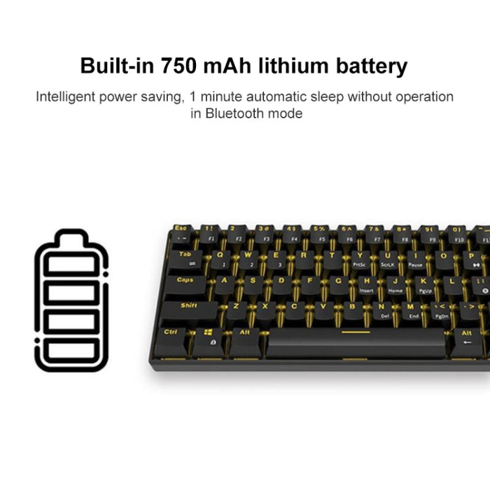 RK61 Bluetooth Mechanical Keyboard - 61 Keys Dual Modes for Tablet and Mobile Gaming