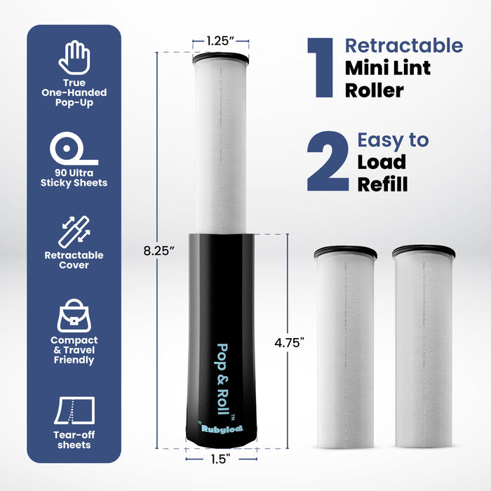 Rubyloo travel lint roller and refills — product view 2