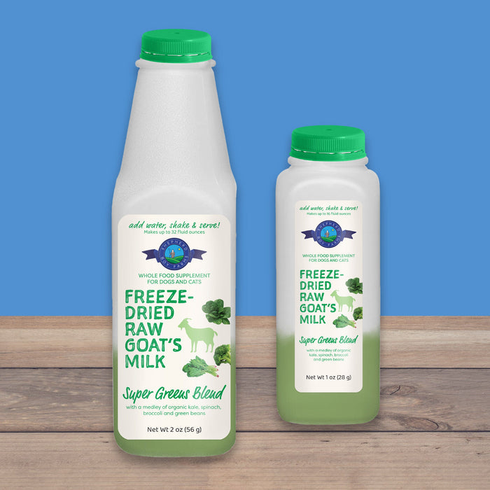 Shepherd Boy Farms Freeze-Dried Raw Goat’s Milk Super Greens Blend For Dogs & Cats