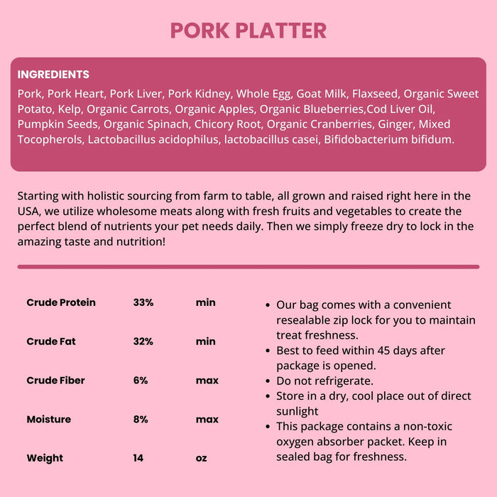 Shepherd Boy Farms Pork Platter Raw Freeze Dried Dog Food