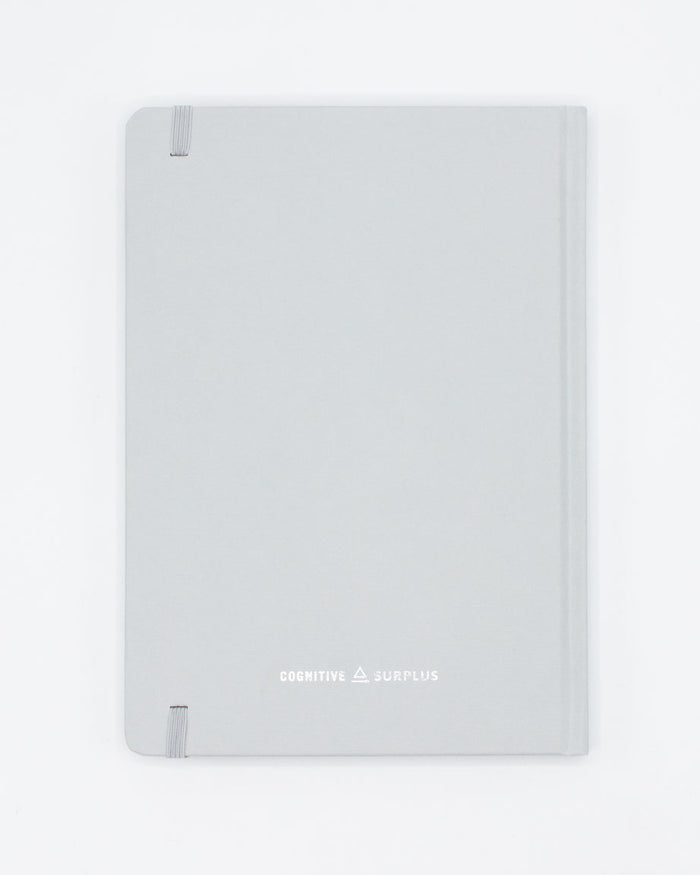 A Cognitive Surplus Skeleton A5 Hardcover Notebook - Dotted Lines on a white surface.