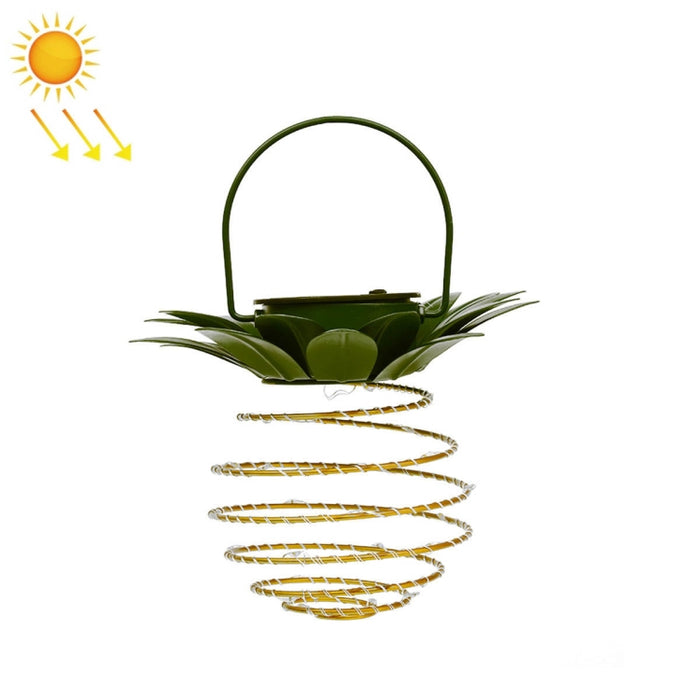 Solar Pineapple Lights with Simulation Surveillance Camera - Glare Anti-Thief LED Wall Lamp