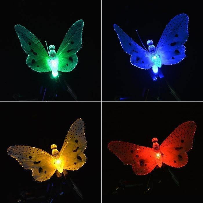 Solar Powered Fairy Lights - Butterfly Fiber Optic Waterproof Christmas Outdoor Garden Holiday String Lights