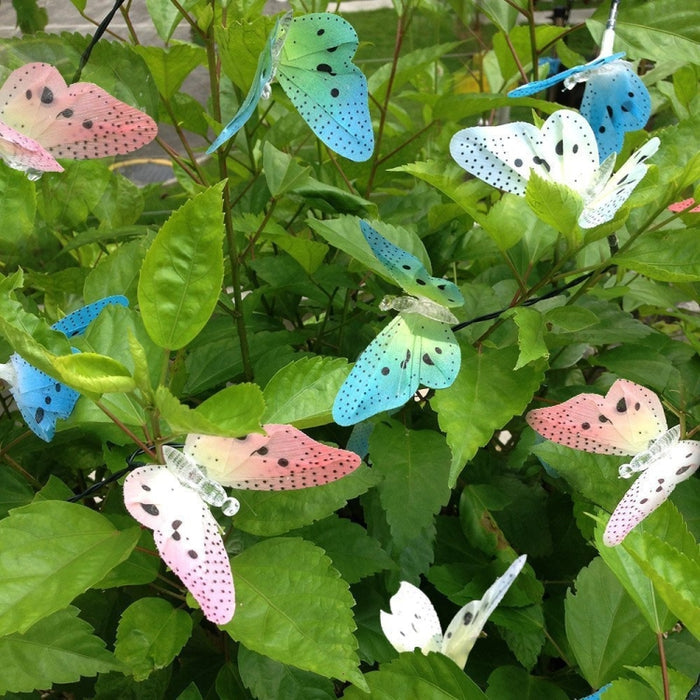 Solar Powered Fairy Lights - Butterfly Fiber Optic Waterproof Christmas Outdoor Garden Holiday String Lights