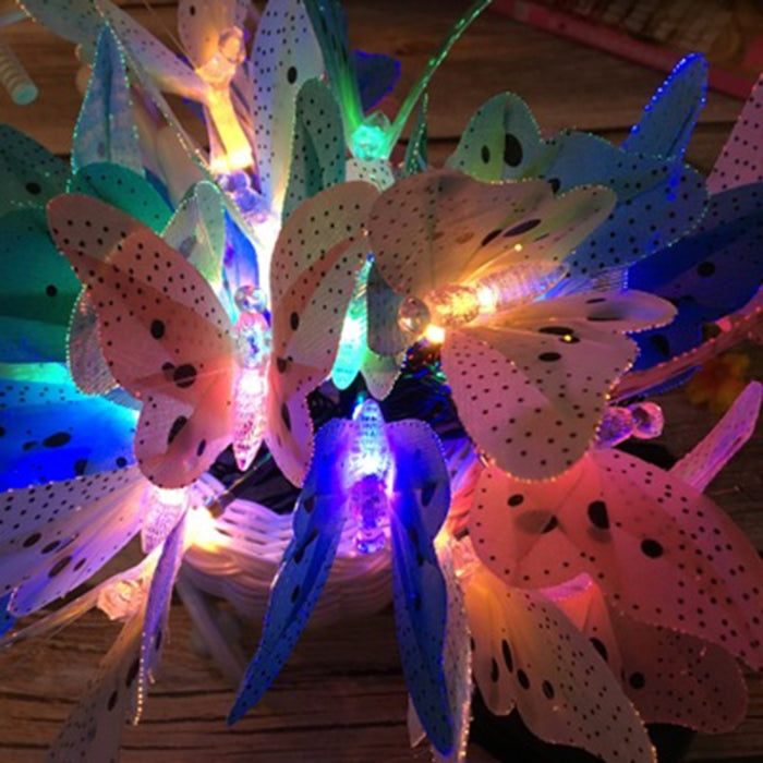 Solar Powered Fairy Lights - Butterfly Fiber Optic Waterproof Christmas Outdoor Garden Holiday String Lights