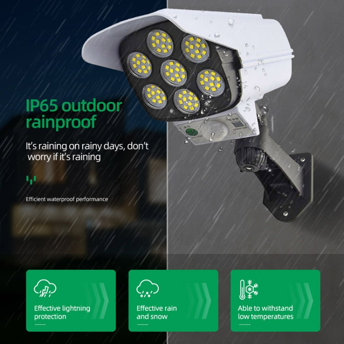 Solar Sensor LED Wall Light Simulation Surveillance Camera Glare Anti-Thief Street Lamp