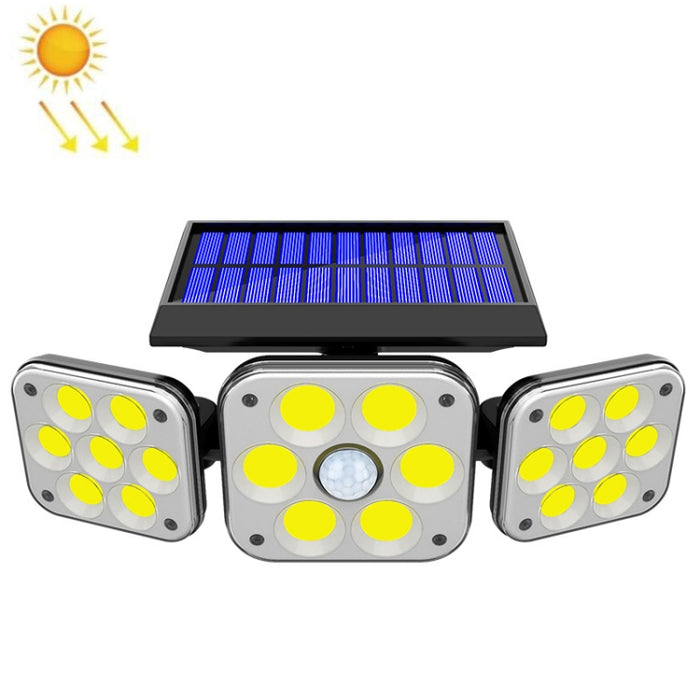 Solar Wall Lights - 3-Head Rotatable Waterproof Garden Street Lights for Outdoor Use