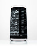 A Stratigraphy Core Sample Drinking Glass with a diagram on it made by Cognitive Surplus.