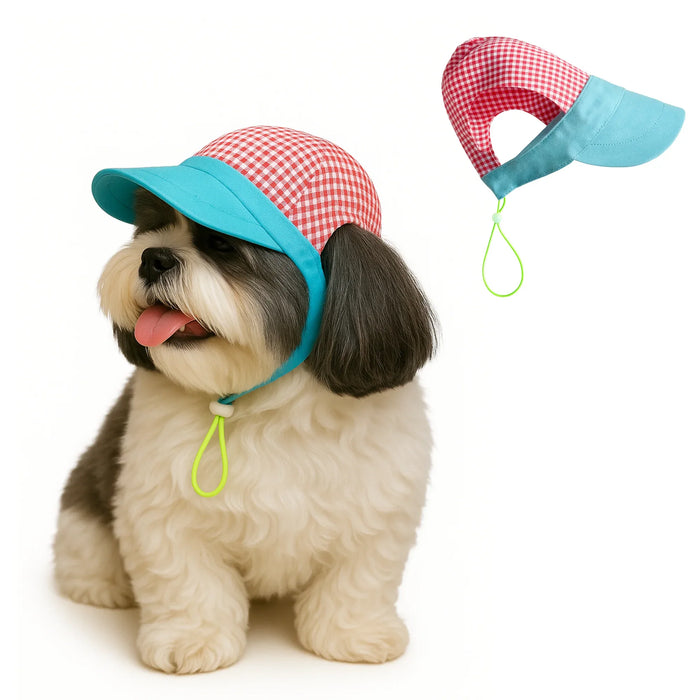 Teal Pink Check  Baseball cap